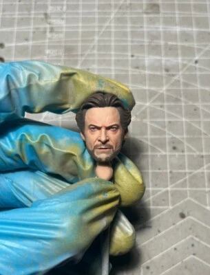 1/12彩绘胡子金刚狼休·杰克曼头雕刻适合6英寸SHF人偶 — 第 1/2 张图片