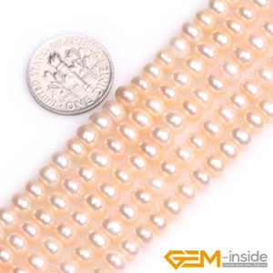 Natural Freshwater Pearl Gemstone Rondelle Beads For Jewelry Making 15" 5-6mm  - Picture 1 of 28