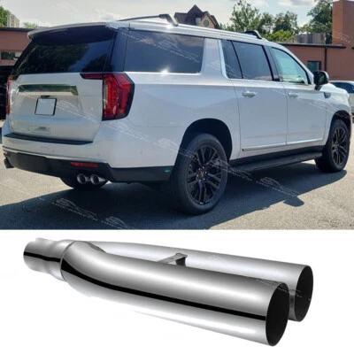 Kit de silenciador de tubo de escape doble punta de escape de 19" para GMC Yukon Denali 2,5" entradas 3,5 salidas Foto 1 de 4