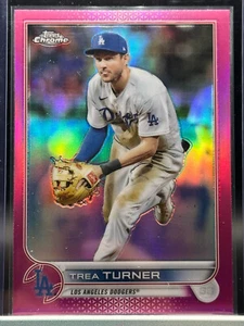 2022 Topps Chrome Trea Turner Pink Refractor #190 Los Angeles Dodgers - Bild 1 von 2