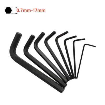 0.7/0.9/1.5/2/2.5/3/4/5/6/8-17mm Black Allen Key,Hex Wrench CR-V Hexagonal L-Key - image 1 of 4