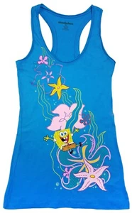Nickelodeon Sponge Bob Schwammkopf Damen Junior blau Tanktop M 7/9 - Bild 1 von 2
