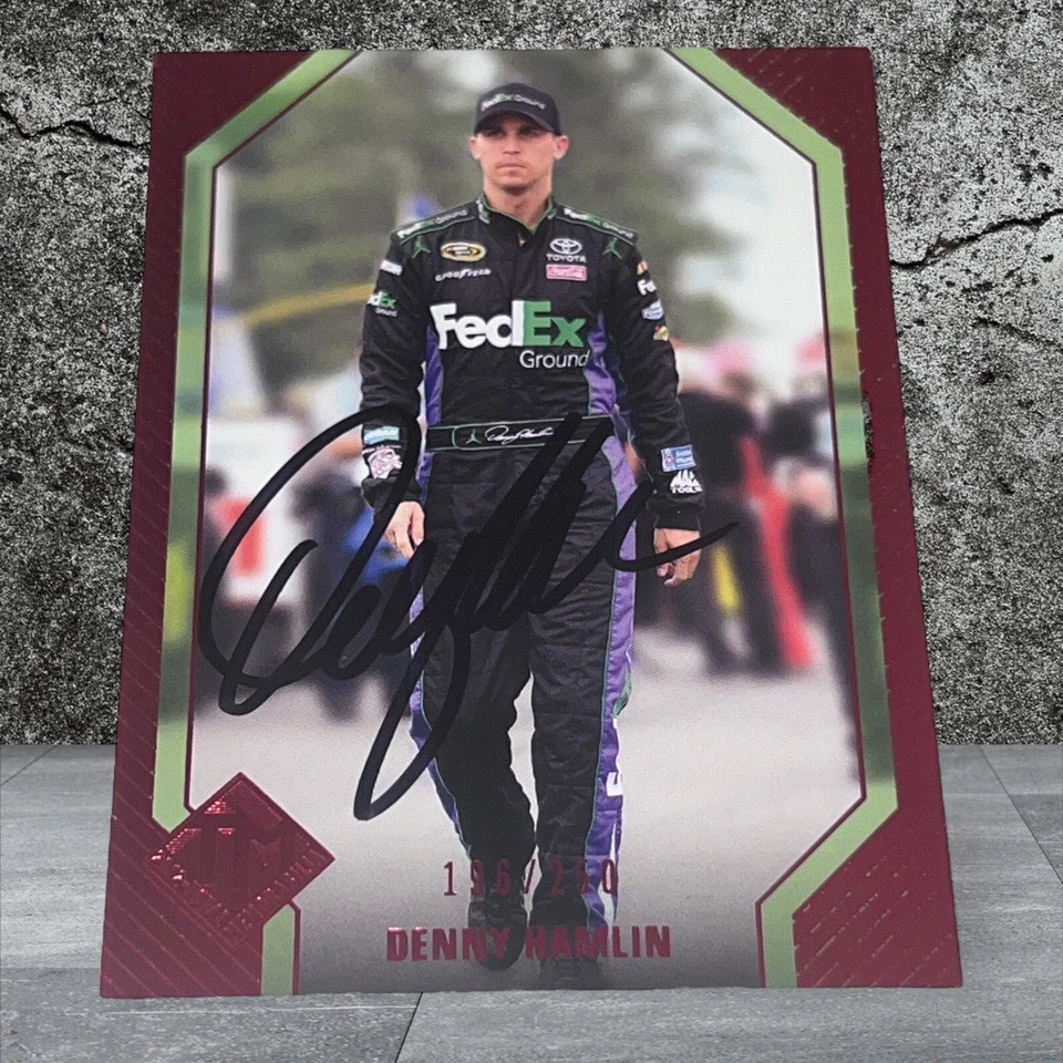 Denny Hamlin 2012 PRESS PASS TOTAL MEMORABILIA #12 autographed card #196/250 - Image 1 of 1