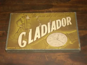ANTICO RARO OROLOGIO GLADIADOR CASSA CARTONE SCATOLA PUBBLICITÀ SWISS MADE LINGUA SPAGNOLA - Foto 1 di 7