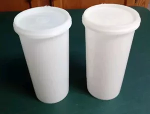 Vintage Tupperware 261-11 Handolier transparente Vorratsdosen mit Deckel 215-49 - 2 Stück - Bild 1 von 5