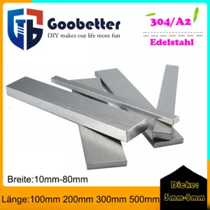 Flachstahl A2 Edelstahl V2A Flachmaterial Breite 10-80mm Dicke 3/4/5/6/8mm - Bild 1 von 185