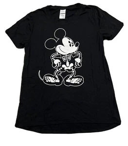 Disney Mickey Mouse Halloween Black Skeleton T Shirt M - Picture 1 of 4