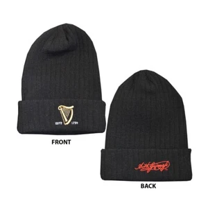 Guinness Beanie hat, Black Color, Arth Guinness and Harp embroidered - Picture 1 of 1