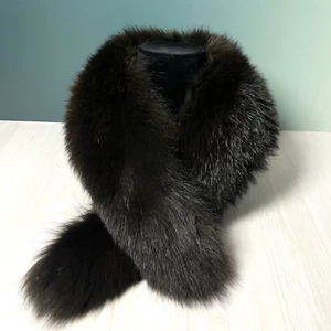 Sciarpa vintage Saga Fox - Jet Black 90x14 cm - design elegante e classico - Foto 1 di 23