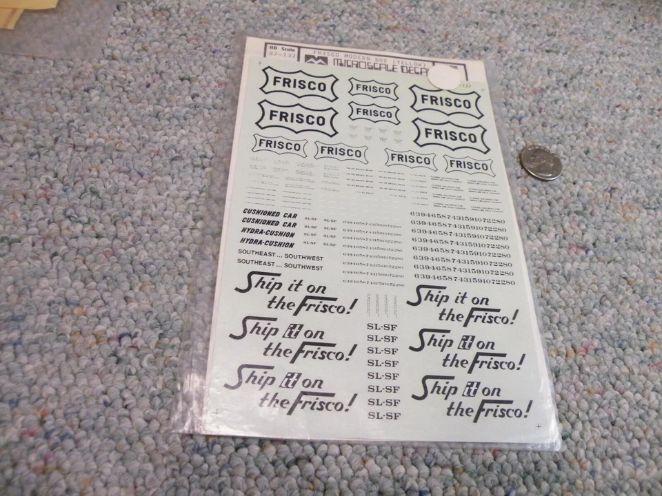 Microscale decals HO 87-137 Frisco modern box yellow   WWW - Image 1 of 1