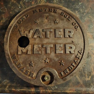 Oldtimer Ford Meter Box Co Gusseisen Wasserzähler Abdeckung - Wabash, Indiana - Bild 1 von 11