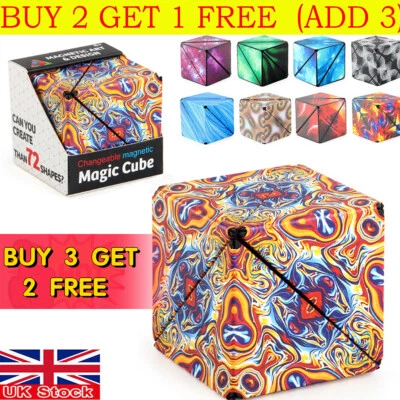3D Magnetic Cube Variety Changeable Magnetic Magic Cube 3D Hand Flip Puzzle Toys - Image 1 of 4