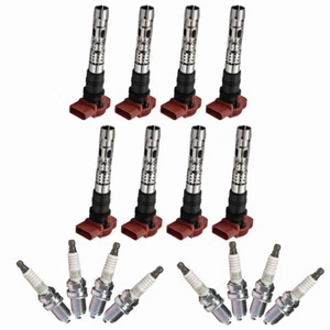 Ignition Coils + NGK Spark Plugs For Audi A8 A6 Quattro Allroad S4 4.2L V8 - Picture 1 of 5