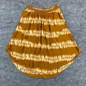 H&M Womens Skirt Size 10 Brown Striped Elastic Waist A-Line Stretch 12308 - Picture 1 of 12