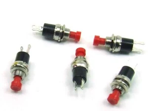 ® 5 pcs. x Interrupteur instantane 1 Contact Normalement - Ouvert Noir - Roug... - Photo 1/1