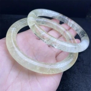 Natural Lemon Citrine Bangle Women Charm Circle Bangles Energy Wrist Jeweller - Picture 1 of 1