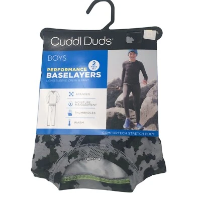 Brand New Cuddl Duds Boys 2-Piece Camo Print  Baselayer Set Size Medium 8-10 - Image 1 of 3
