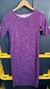 LuLaRoe Dress Purple Women Size 2XS T-Shirt Long Dress Short Sleeve JC001-4 - Picture 1 of 7