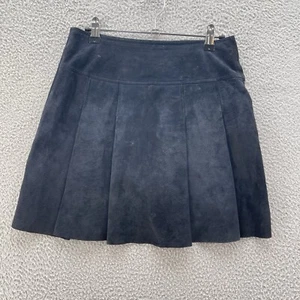 Wilson Maxima 100% Leather Skirt Women 2 Black Suede Grunge 90s Punk Y2K Moto * - Picture 1 of 12