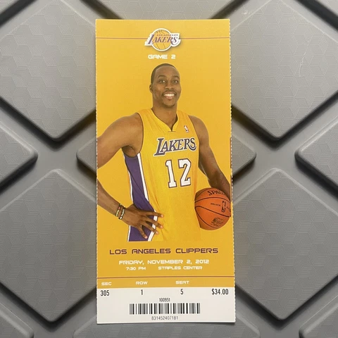 KOBE Becomes LA Lakers ALL TIME Leader In Steals Passing MAGIC Ticket Stub 2012 Cover