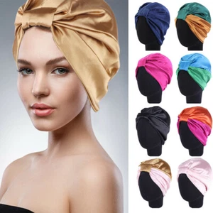 Cappello da donna in pura seta per dormire notte cura capelli styling cofano avvolgente UK - Foto 1 di 24