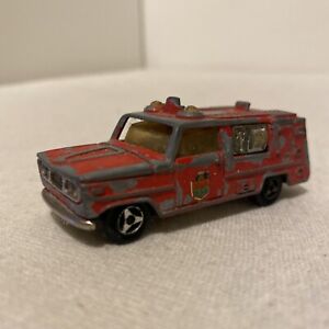 Majorette Camion Pompier Rouge 1/80 Métal Miniature Vintage