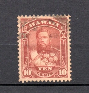 Sello definitivo del rey Kalakaua de Hawaii 1884 antiguo 10 centavos (Michel 35) bonito usado - Imagen 1 de 2