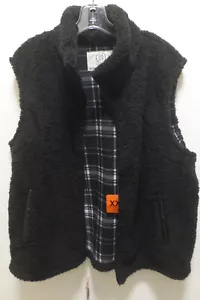 Gilet sherpa/pile donna Sage Collective nero con fodera plaid XXL NUOVO CON ETICHETTE - Foto 1 di 3