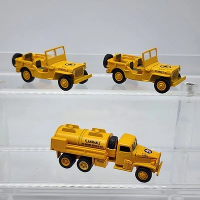 Johnny Lightning Brigade WWII Military CCKW Gasoline Fuel Tanker Jeep Lot Yellow - Image 1 of 4
