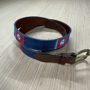 Smathers & Branson Gürtel Herren 36 blau Tennessee Staatsflagge Nadelspitze Leder - Bild 1 von 4