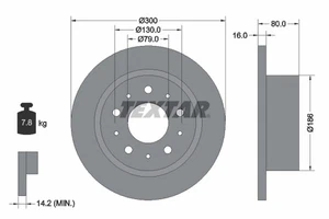 TEXTAR 92157600 Disco freno per CITROËN,FIAT,OPEL,PEUGEOT,RAM,VAUXHALL - Foto 1 di 1