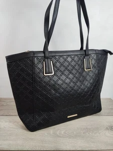 Bolso de Hombro New Look Negro Monograma Grande Imitación Cuero Cremallera Superior W48cm NUEVO - Imagen 1 de 6