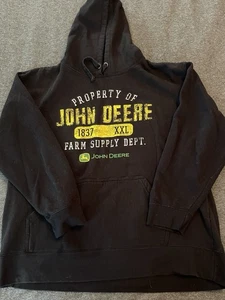 John Deere Hoodie Herren XL schwarz Grafikdruck Pullover Kapuzenpullover Workwear - Bild 1 von 3