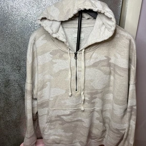 American Eagle Camo Ahh - erstaunlich weicher 1/4 Zip Hoodie Sweatshirt beige Gr. M - Bild 1 von 3
