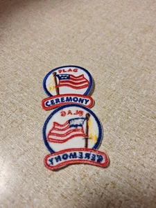 FLAGGENZEREMONIE Mädchen Junge Jungtier American Fun Aufnäher  - Bild 1 von 1