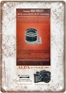 Insegna Metallo Alpa 1963 Vintage Film Camera Pubblicità Look Retrò C852 - Foto 1 di 2