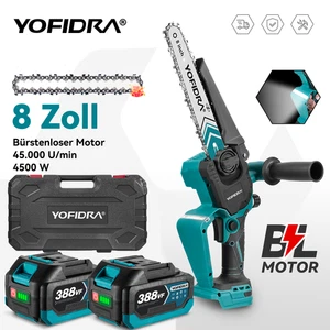 Motosega a batteria 8'' pollici motosega a una mano mini motosega elettrica con valigetta - Foto 1 di 15