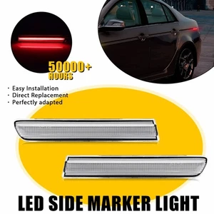 2X Clear Red LED Rear Side Marker Lights For 04-08 Acura TL BASED MODELS ONLY EA - Picture 1 of 12