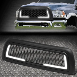 [HONEYCOMB MESH] FOR 10-18 RAM 2500 3500 MATTE FRONT BUMPER GRILLE W/ LED DRL - Picture 1 of 10
