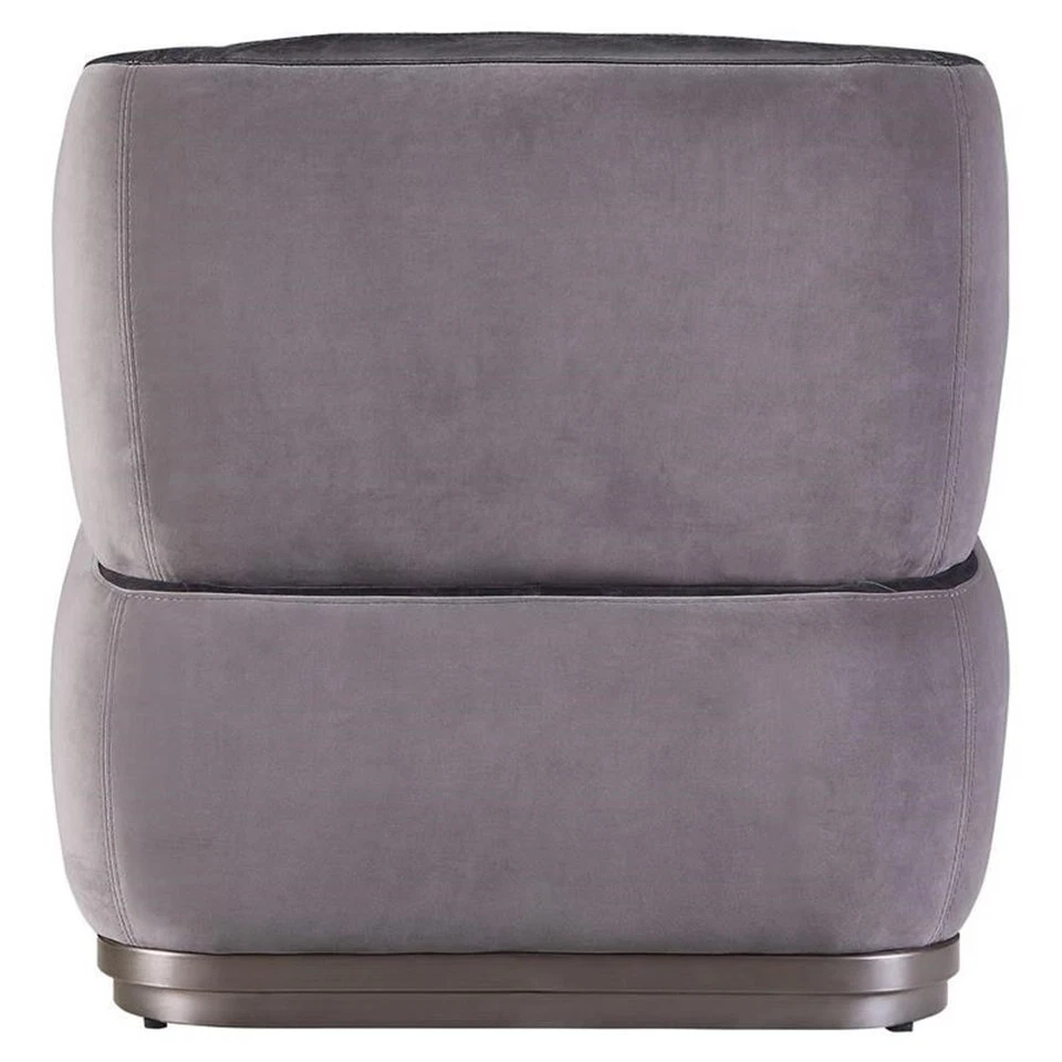 Silla acento de cuero de grano superior ACME Decapree en pizarra antigua y gris Foto 1 de 4