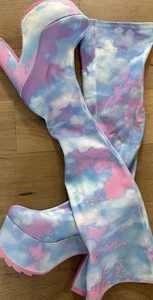 YRU Labyrinth Hi Pastel Cloud Thigh High Platform Boots Size Women 11/Men 9 EUC! - Picture 1 of 9