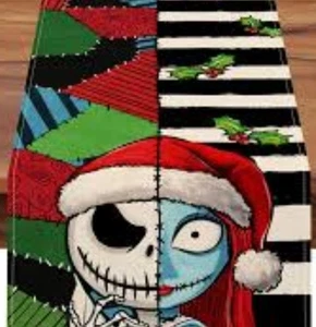 The Nightmare Before Christmas Table Runner Jack Skellington and Sally 72x13 - Picture 1 of 3