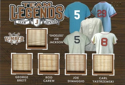 Tarjeta de murciélago Shoeless Joe Jackson, Brett, Carew, Yaz, DiMaggio GU, 2024 hoja 8/20 Foto 1 de 2