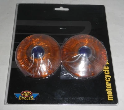 Harley Davidson Motorcycle Turn Signal Amber Lens w/ Blue Dot Part 38-225A - Image 1 of 4