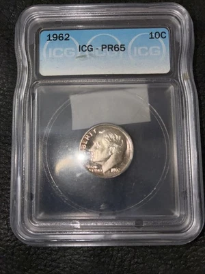 1962 10 Cent Dime Coin ICG PR65 - Image 1 of 2