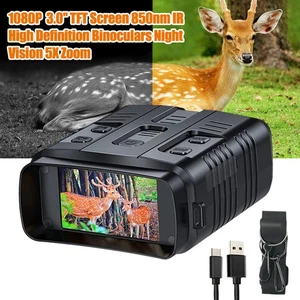 1080P 3W Infrared Night Vision Goggles Recorder Full Dark 5X Zoom For Hunting - Picture 1 of 12