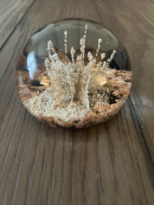 Gold Silver Sparkle Sea Floor Studio Art Paperweight - Picture 1 of 8