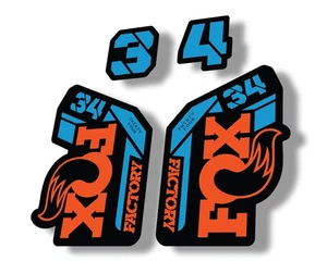 FOX 34 2021 Factory Forks Suspension Decal Sticker Orange Blue - Picture 1 of 2