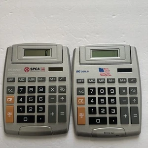 BIG Flip-Up LCD Display 8-Digits Electronic Calculator with CASE USA Flag Solar - Picture 1 of 1