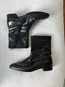 Bally Womens Leather Lined Zip Up Booties Black Size 10.5 - Picture 1 of 9